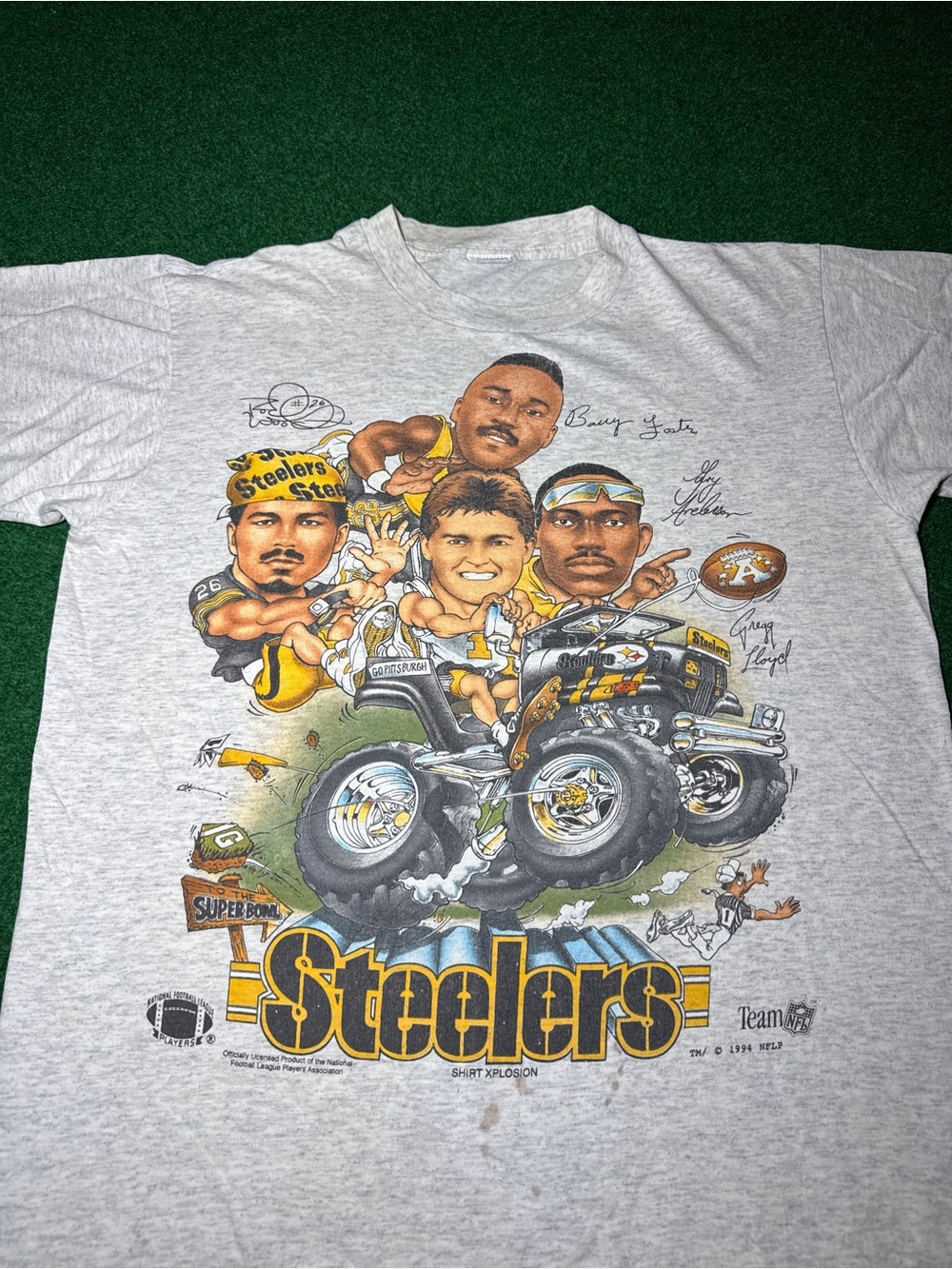 Vintage 90s Pittsburgh Steelers Big Head T-shirt, Football Barry Foster (XL)